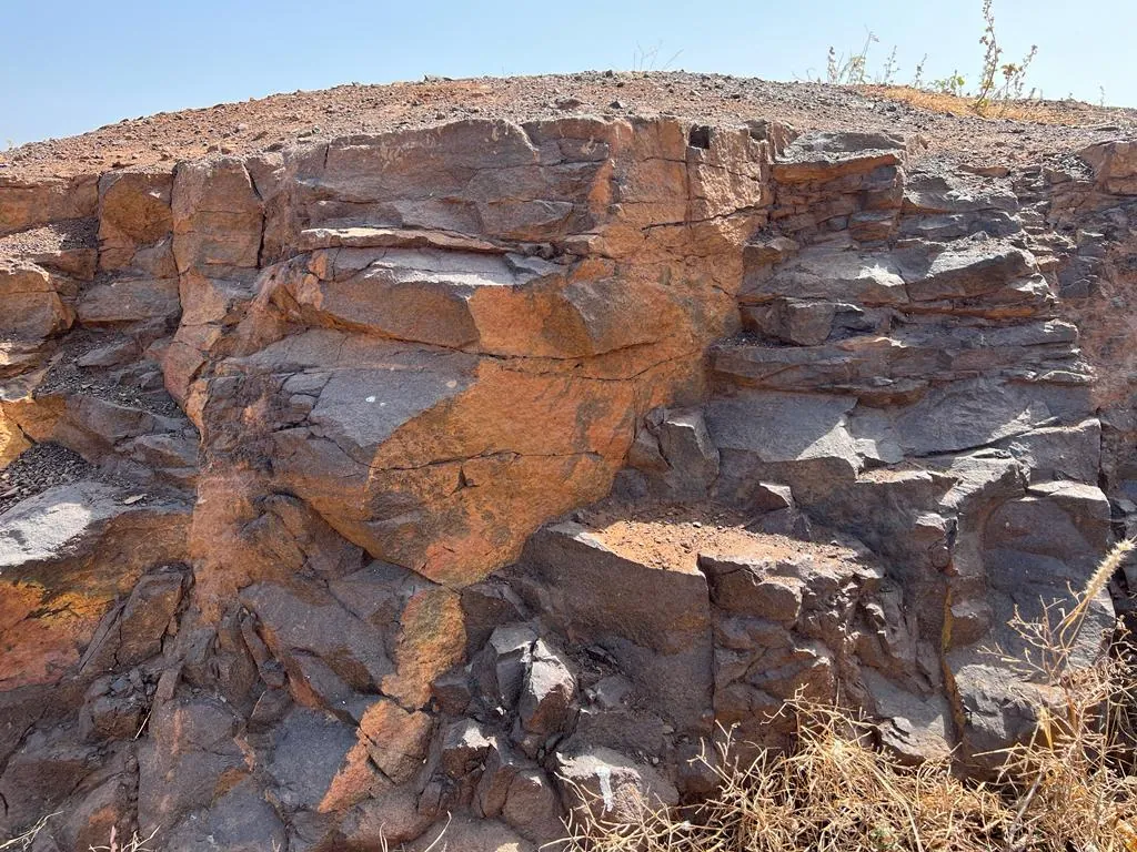 Rock outcrop being mapped